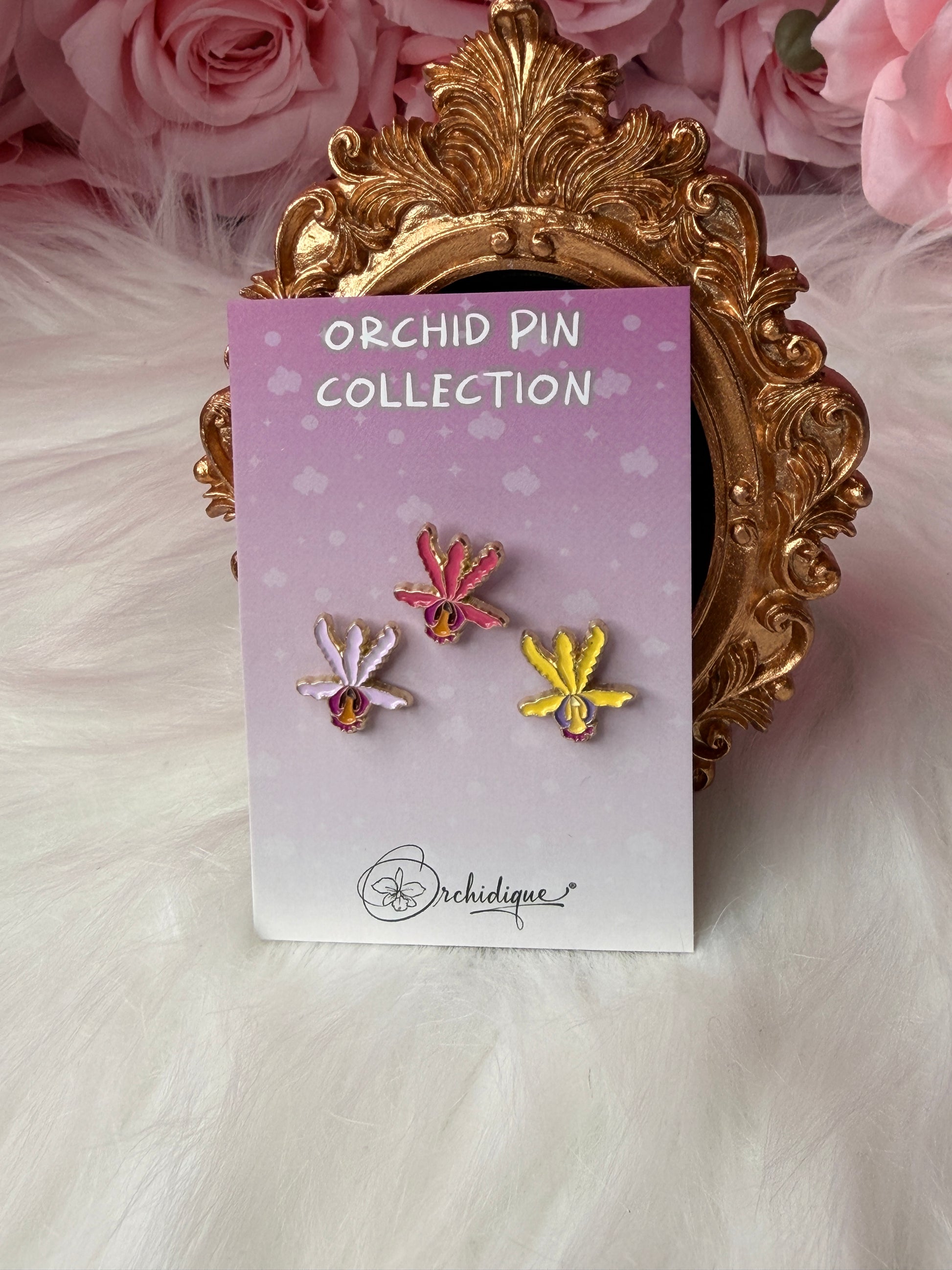 Mini Shomburgkia-inspired Orchid Flower Enamel Pin- Inspired from Myrm Thomsoniana orchid - Orchidique