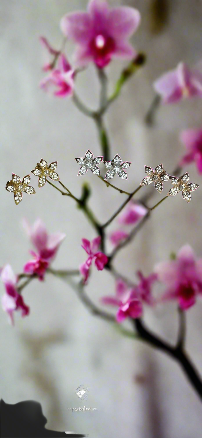 La Brillosa Cattleya Collection: Orchid Stud Earrings