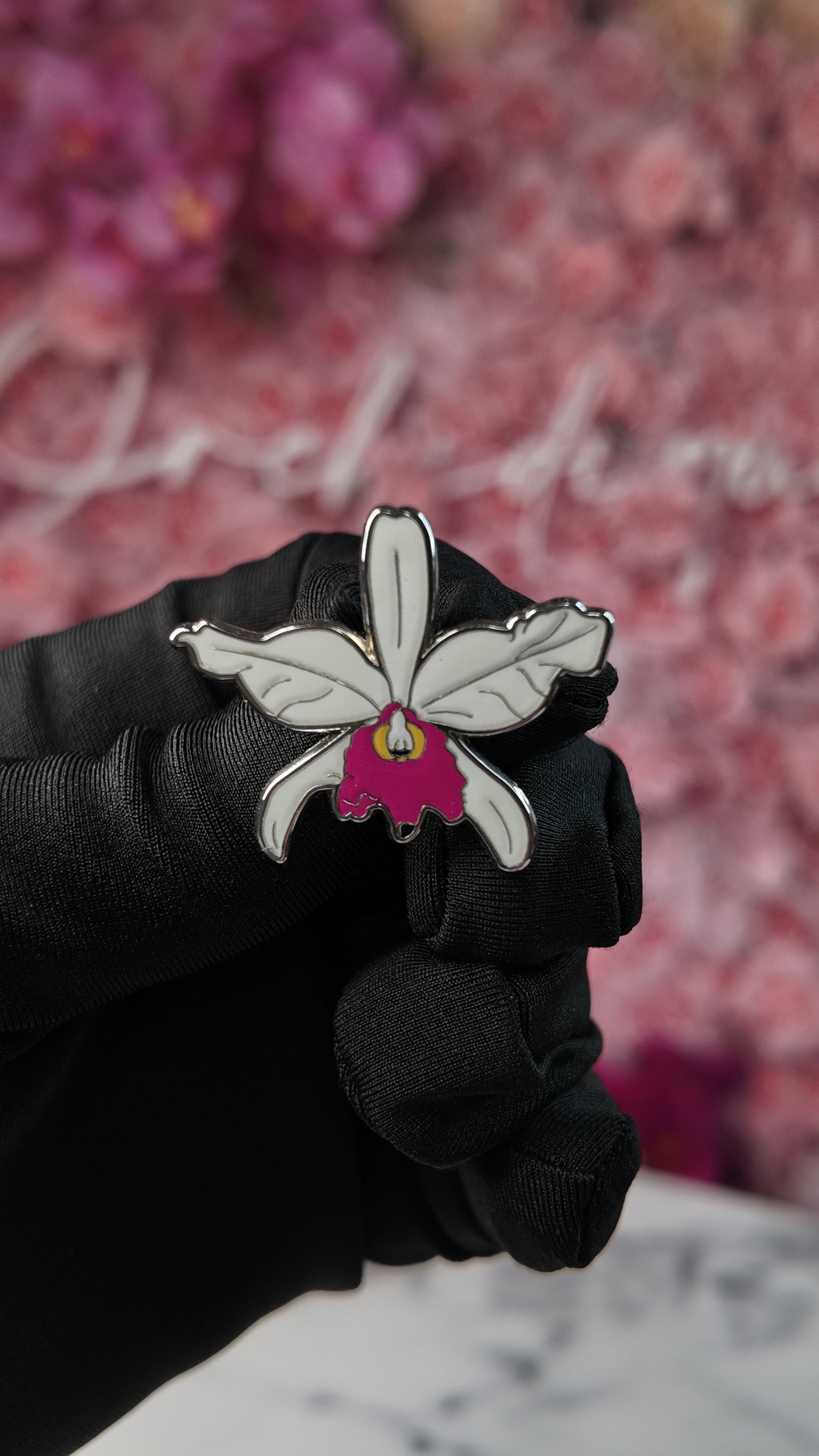 Cattleya Jenmanii-inspired  Orchid Flower Enamel Pin