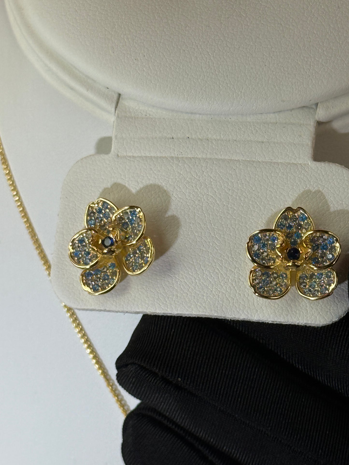 Shimmer me Vanda Collection: Gold- Aqua Zircons