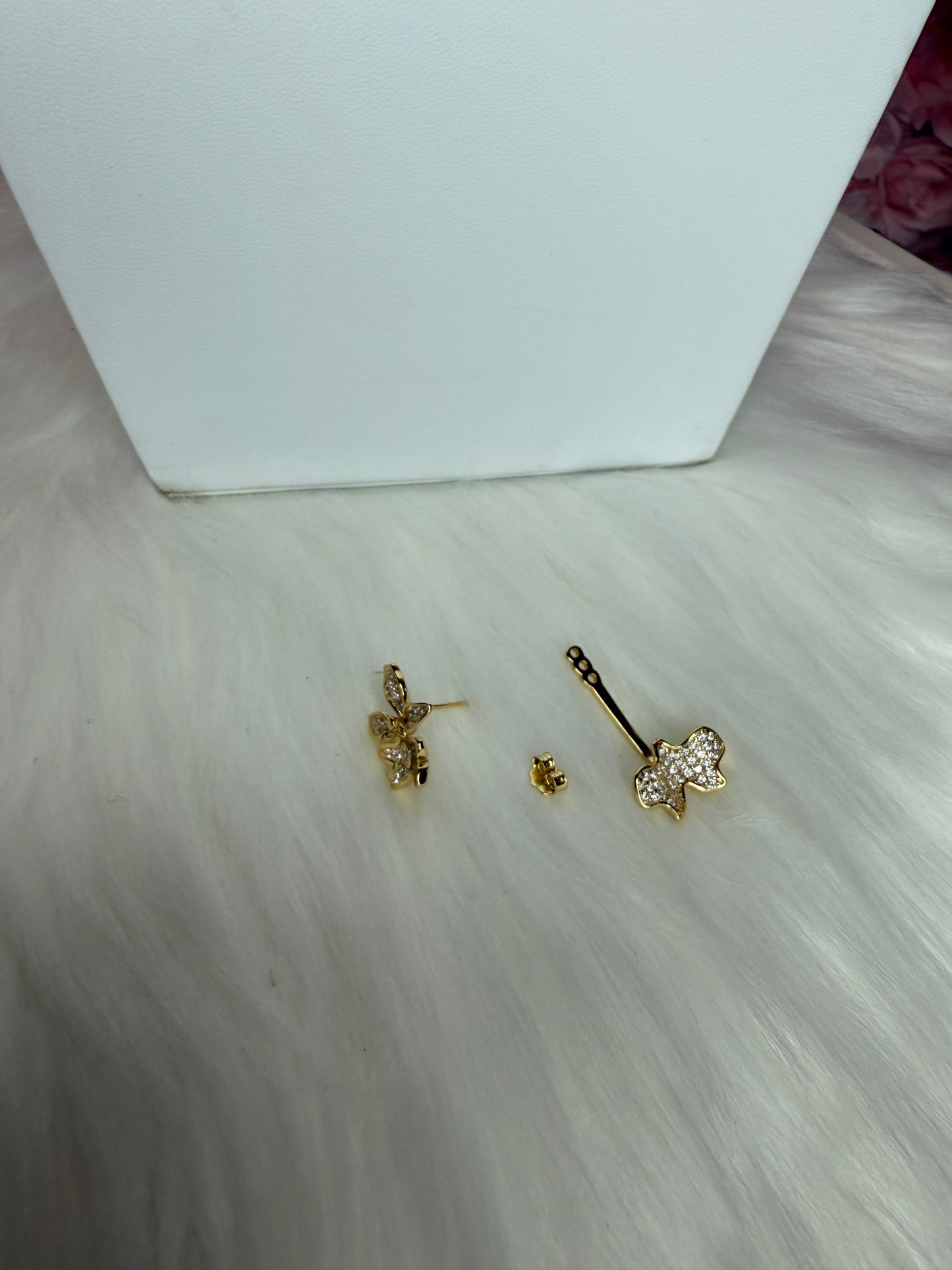 Tolumnia Orchid Stud Earrings • Convertible Earring Jacket • Two-Way Design Earrings