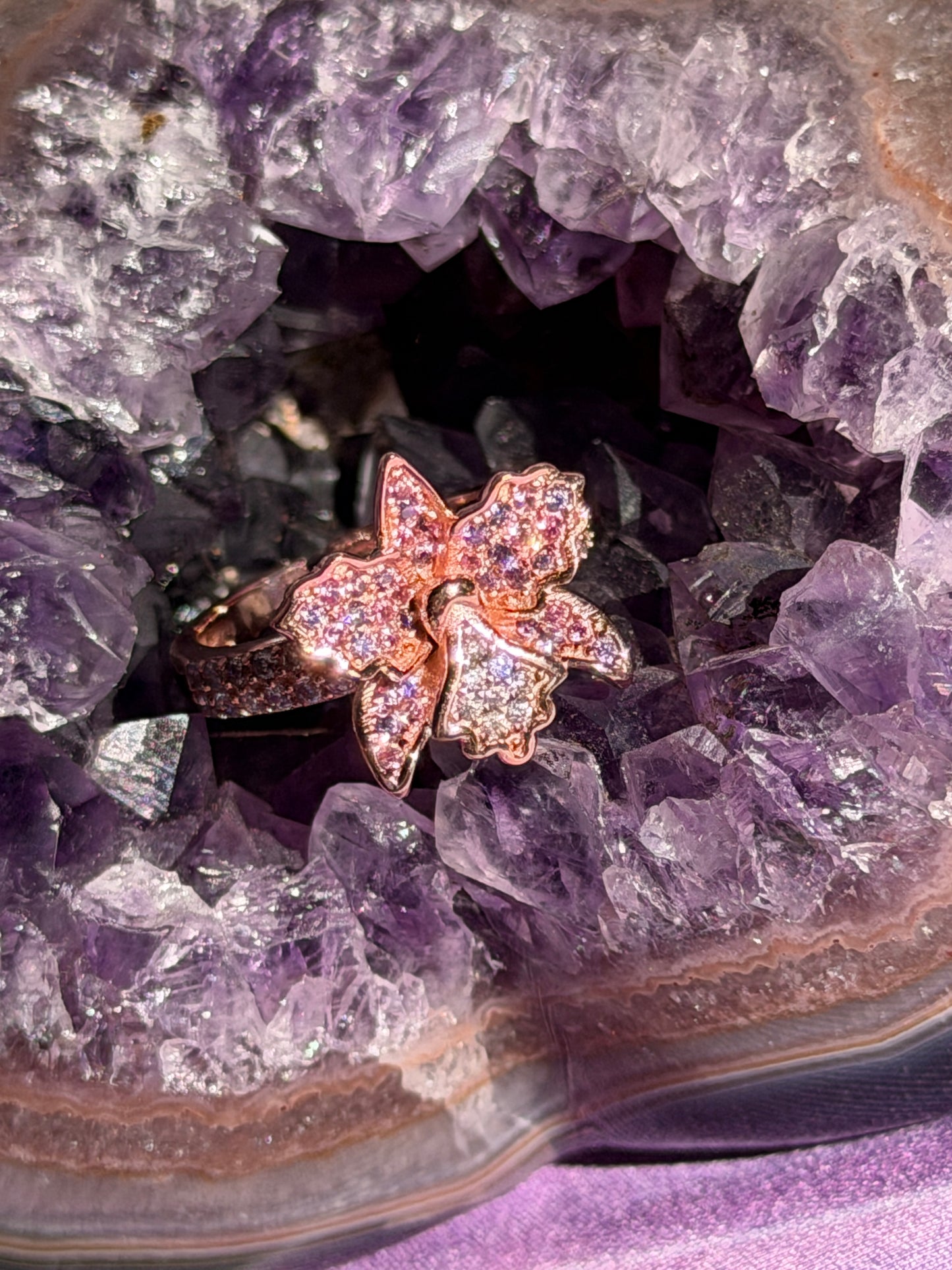 CattaLuisa Collection of Rings- Cattleya Flower Ring - Orchidique