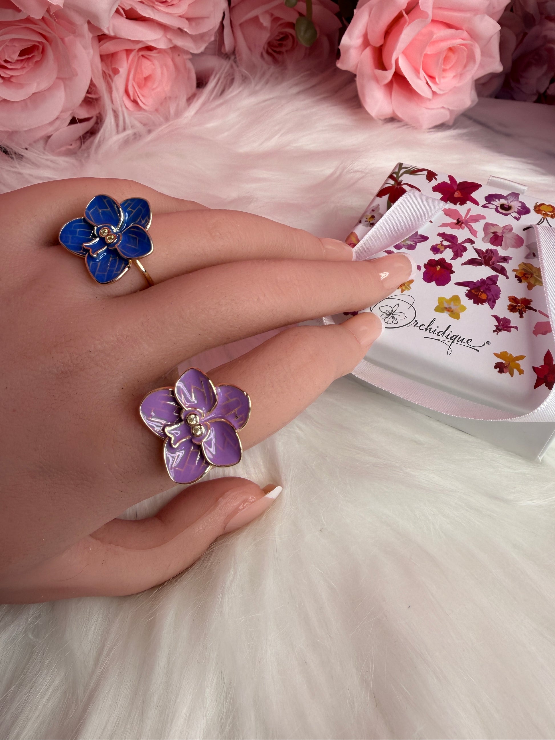 Vanda Bloomers Collection: Blue or Purple Orchid Vanda Flower Jewelry - Orchidique