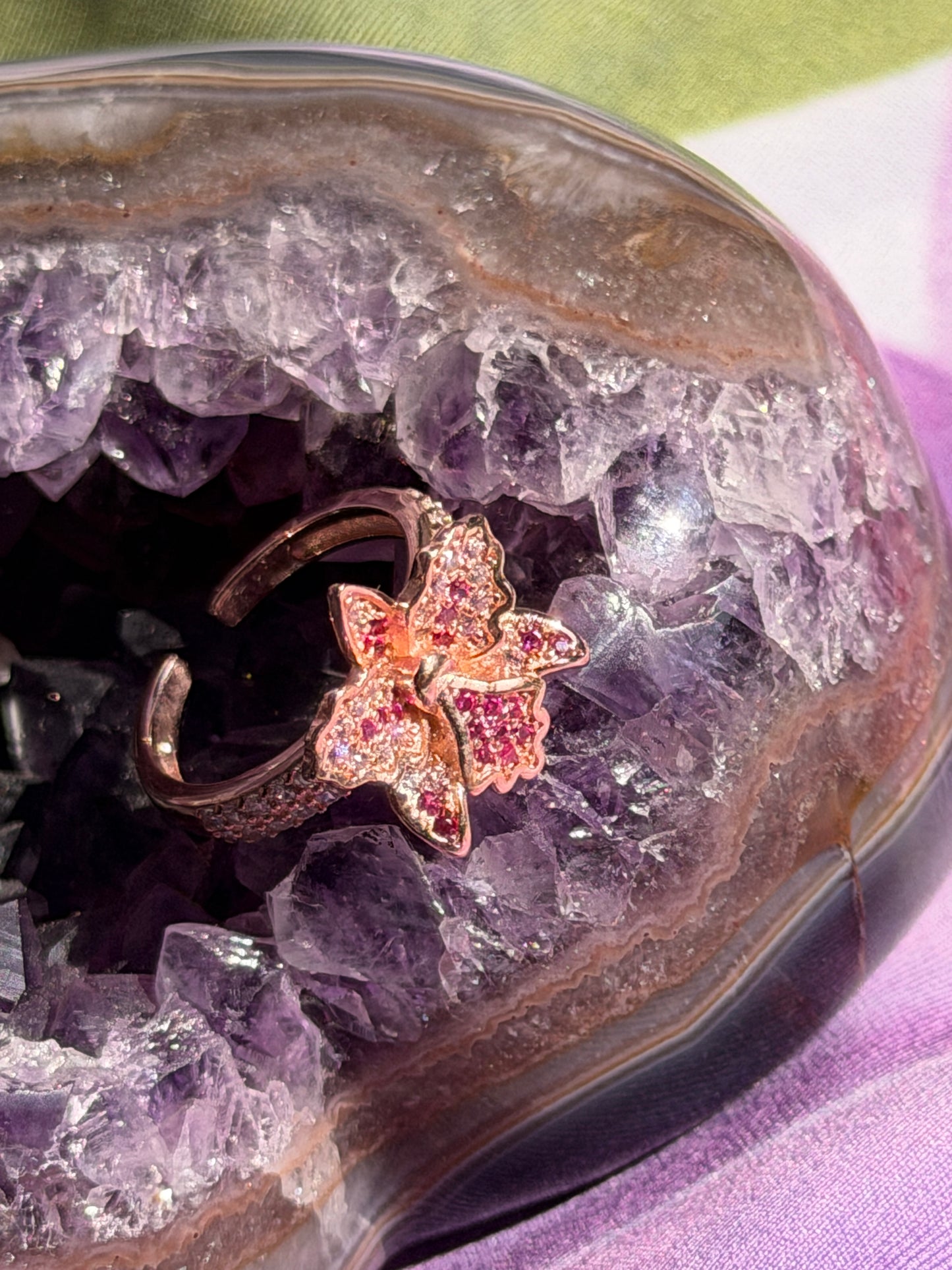 CattaLuisa Collection of Rings- Cattleya Flower Ring - Orchidique