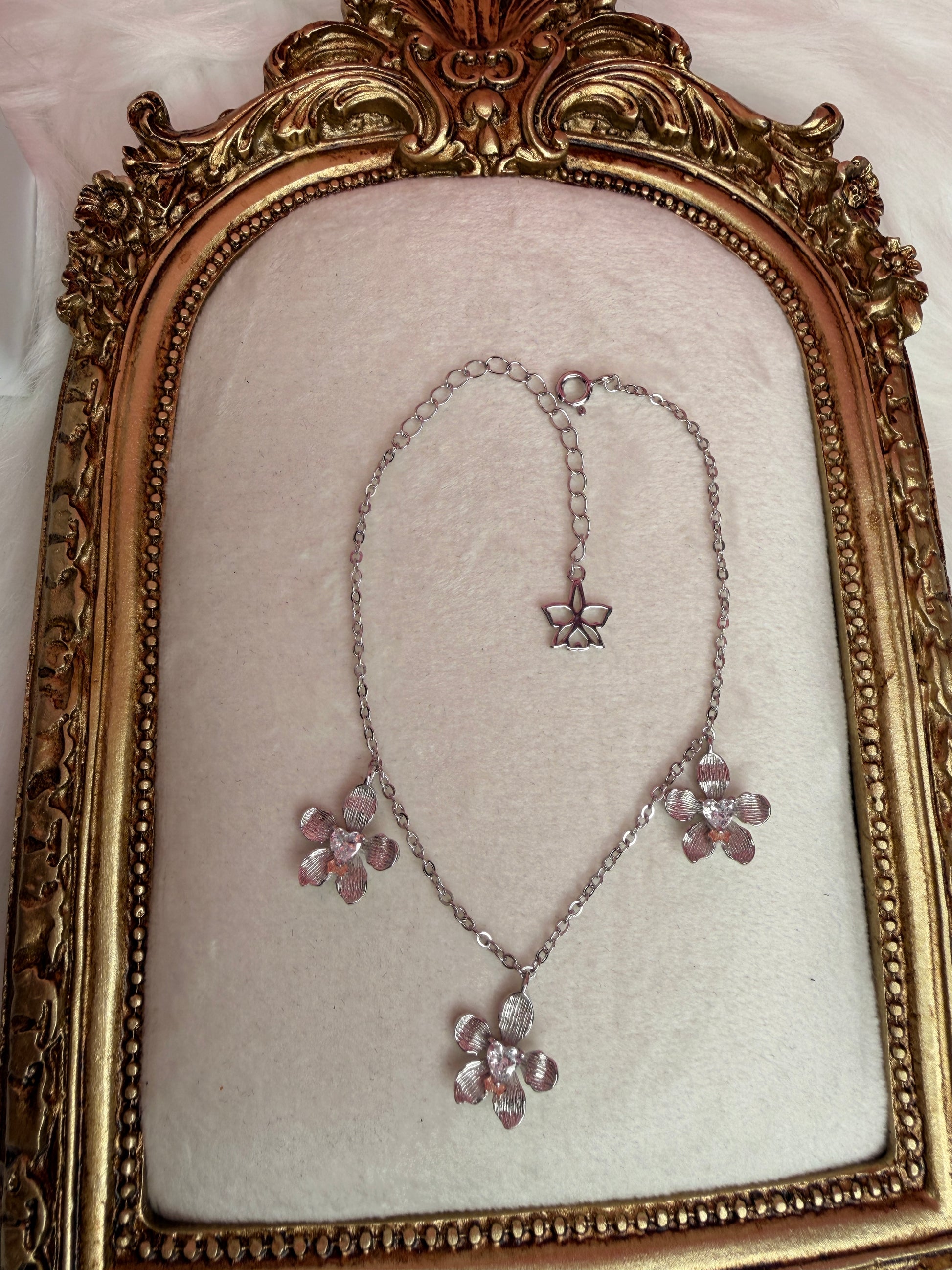 Vanda Loke Triple Orchid Bracelet : White Gold Plated - Orchidique