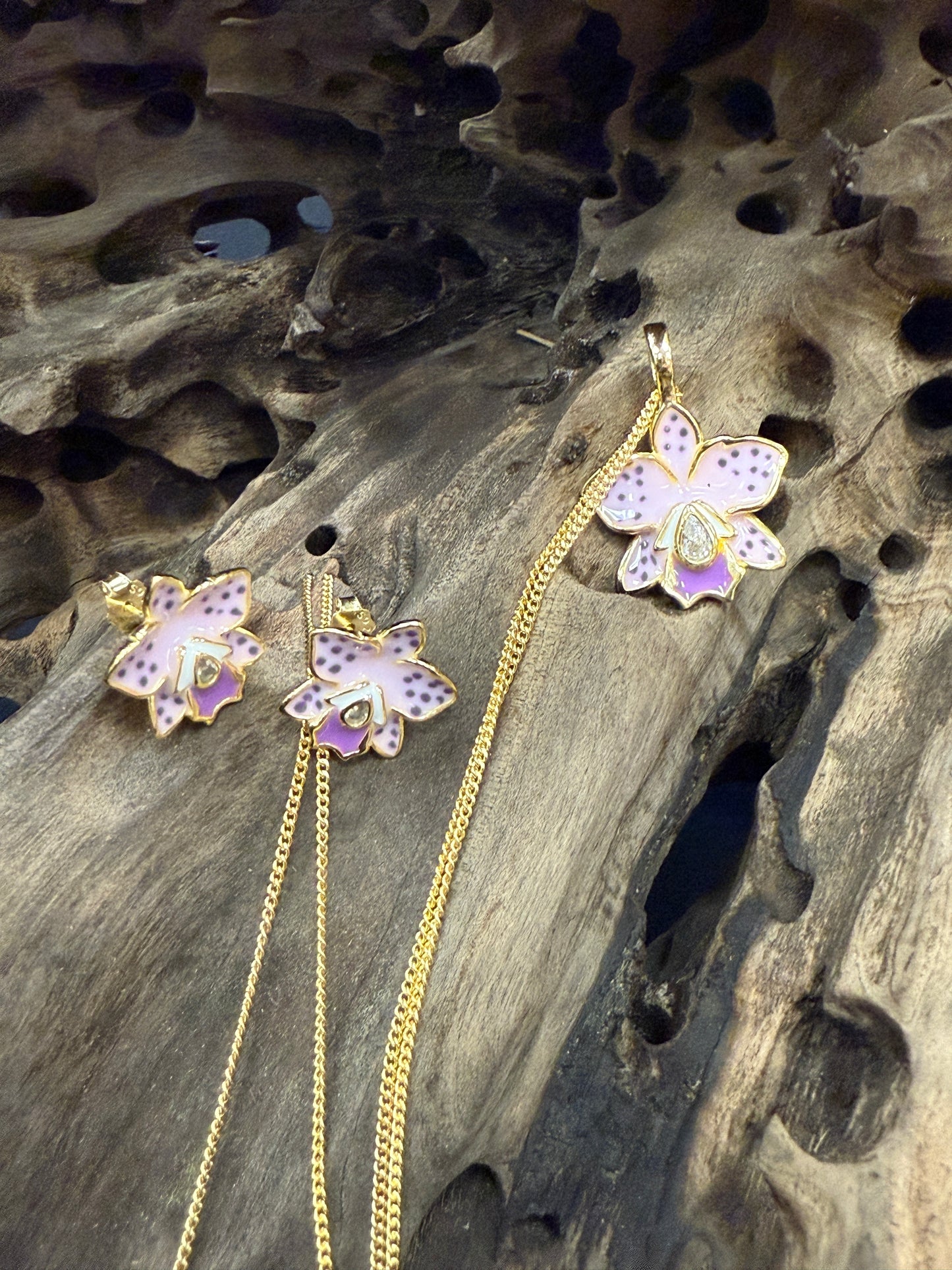 The Hawaiian Collection: Brassolaeliocattleya- inspired Orchid Earrings • Lavendar Cattleya Earrings