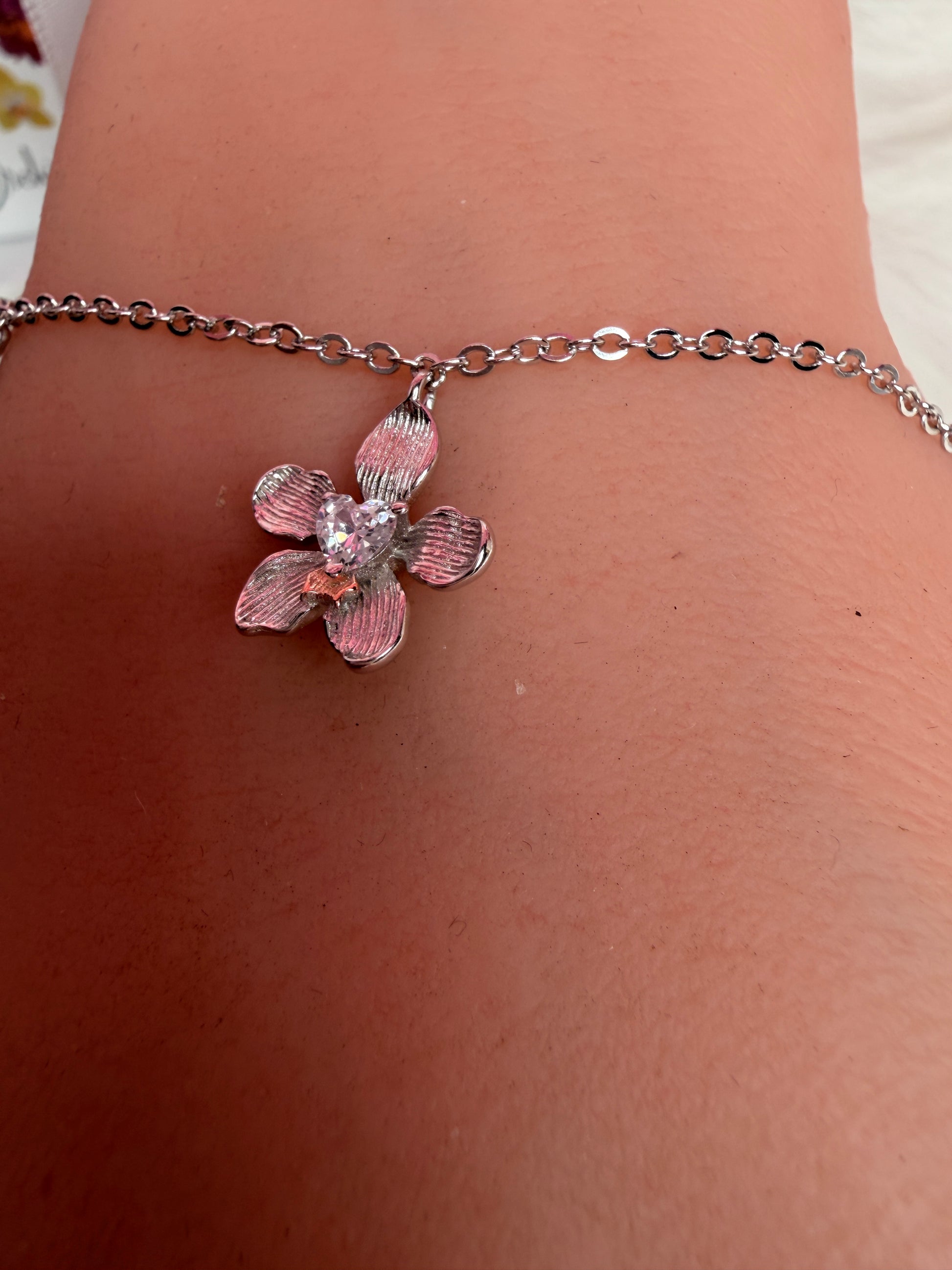 Vanda Loke Triple Orchid Bracelet : White Gold Plated - Orchidique