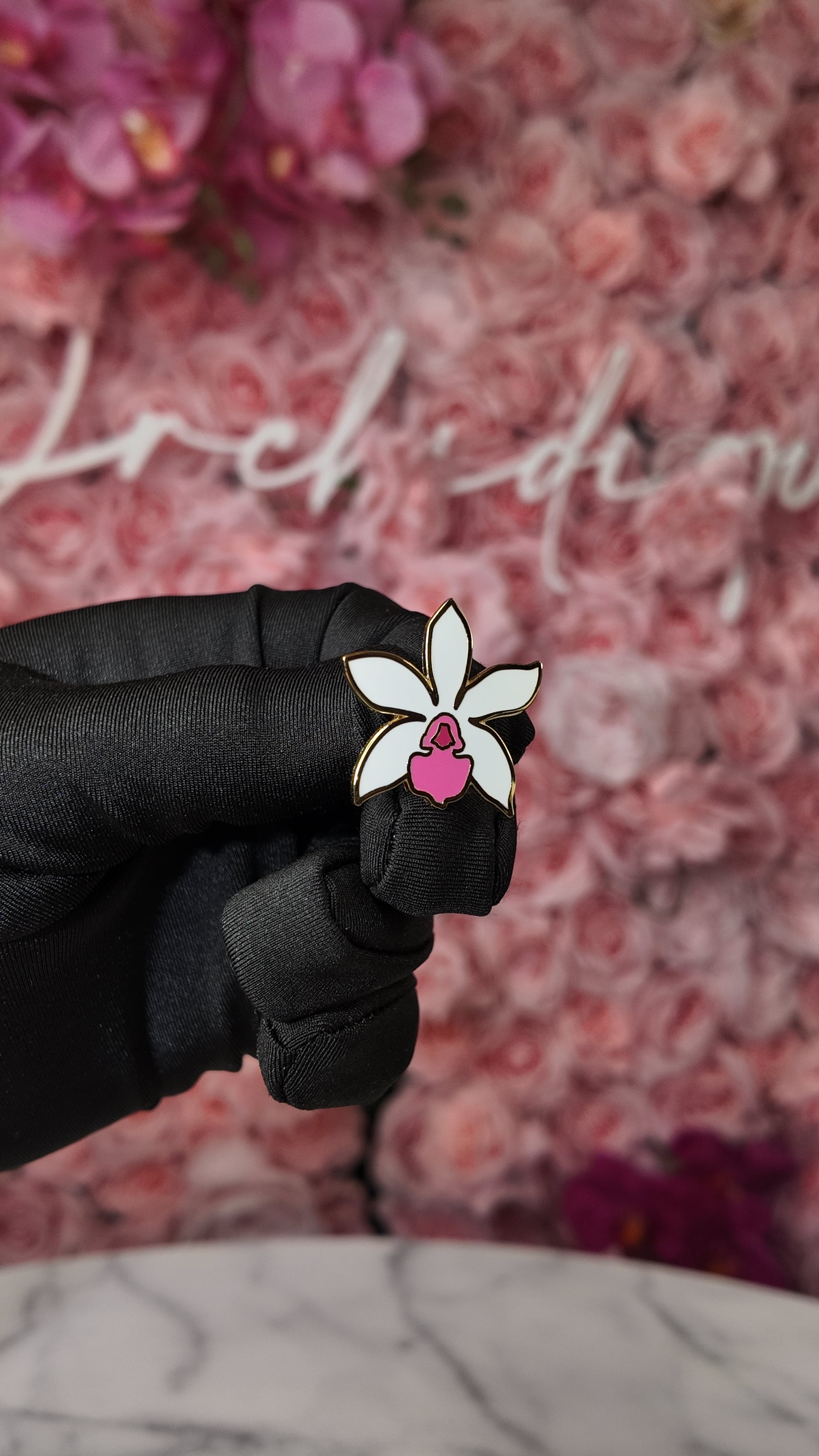 Cattleya Orchid Flower Enamel Lapel Pin - Orchidique