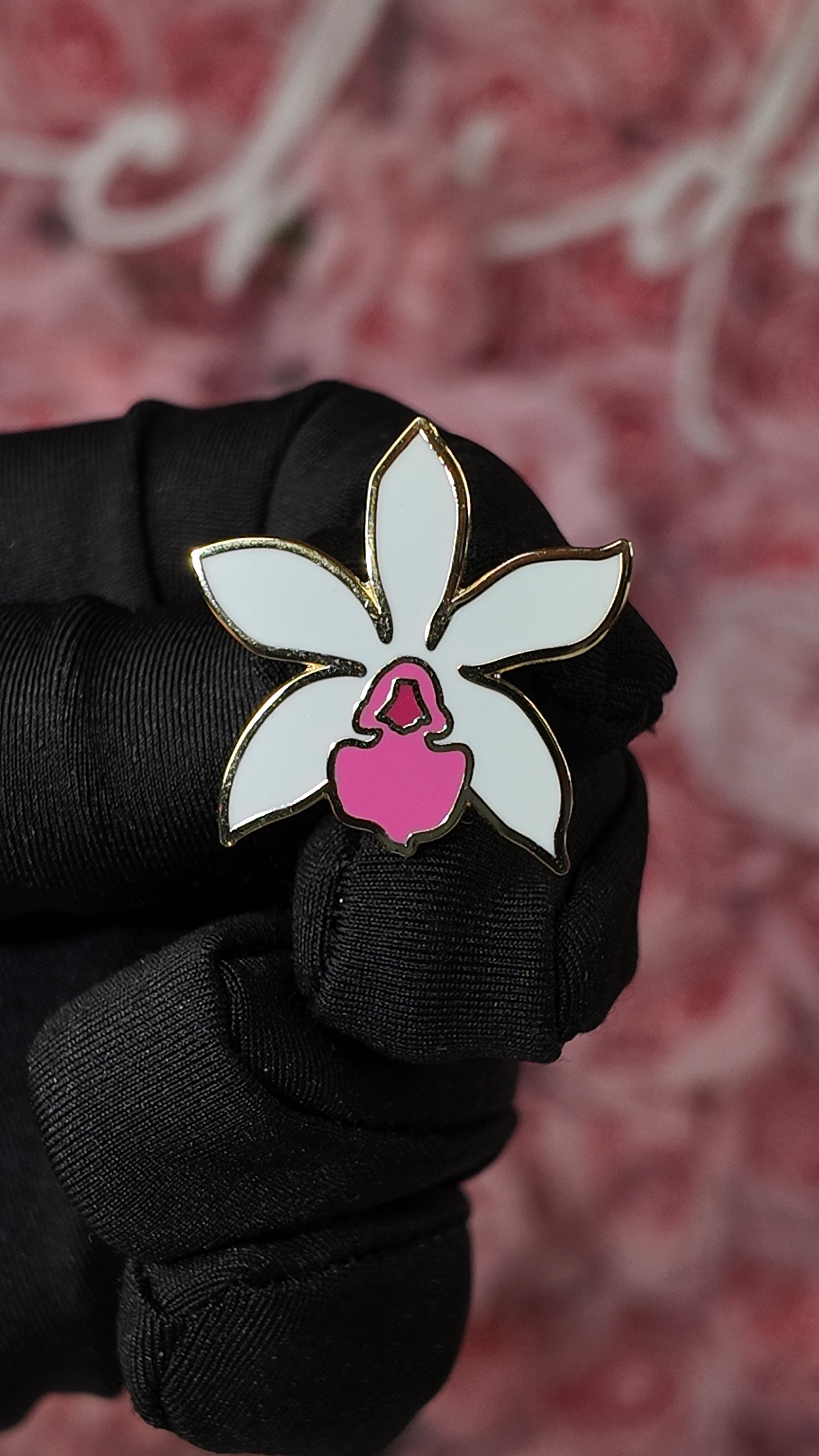 Cattleya Orchid Flower Enamel Lapel Pin - Orchidique