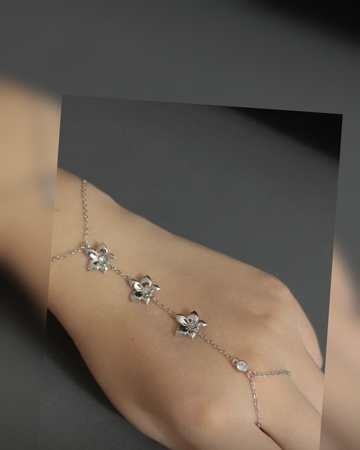 Cattleya Orchid Hand Chain — Orchidique view 15
