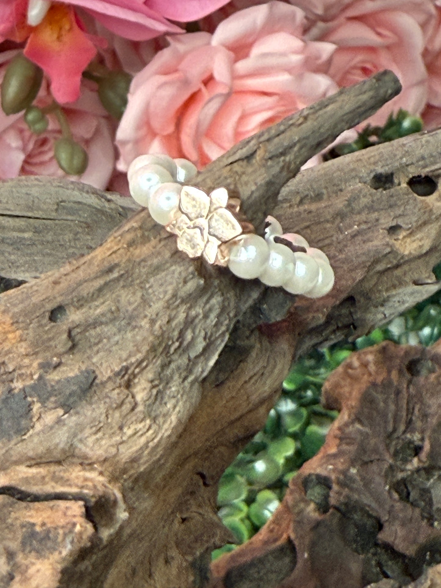 Pearl Orchid Ring: Cattleya Stackable Ring