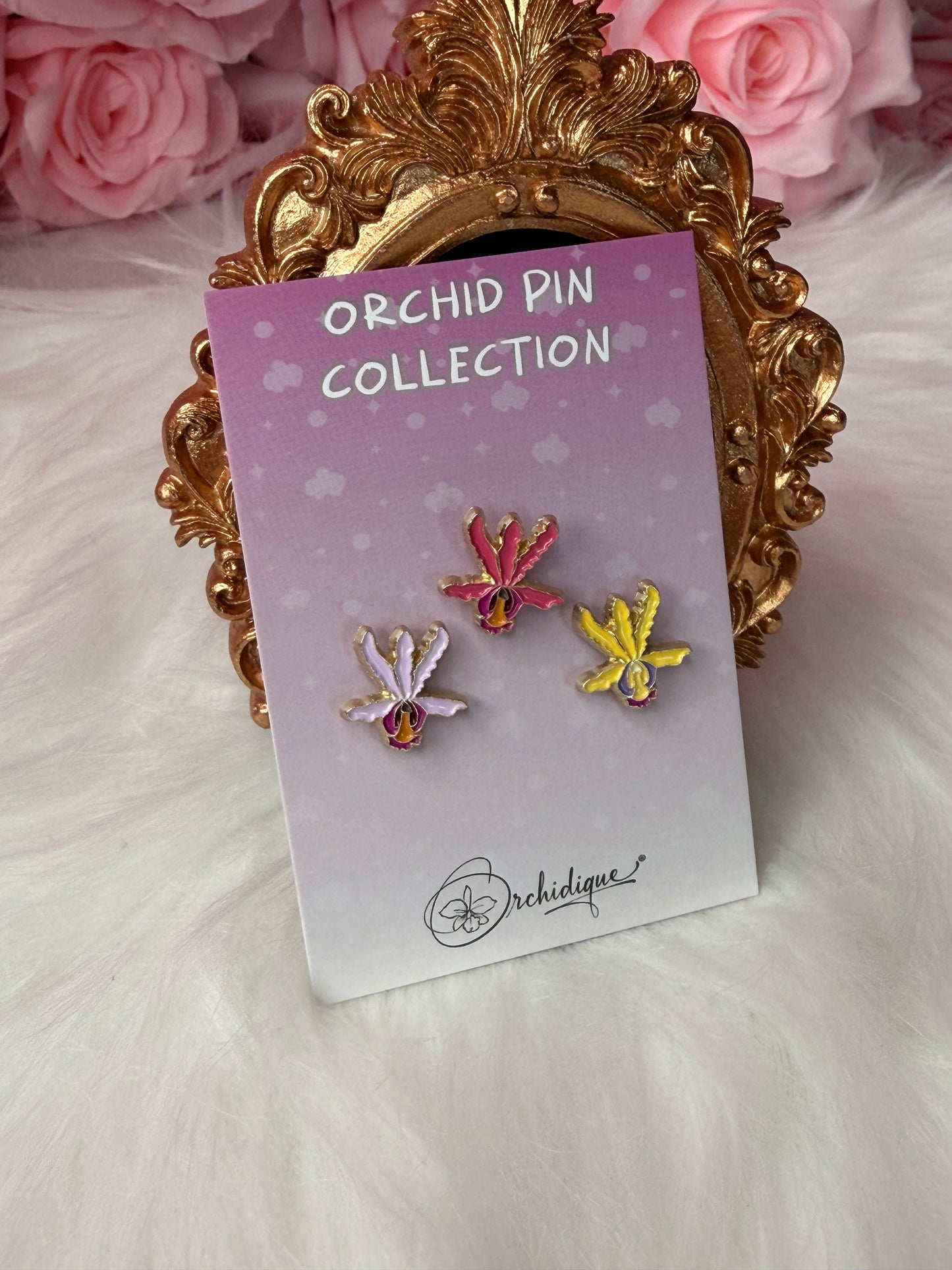 Mini Shomburgkia-inspired Orchid Flower Enamel Pin- Inspired from Myrm Thomsoniana orchid - Orchidique