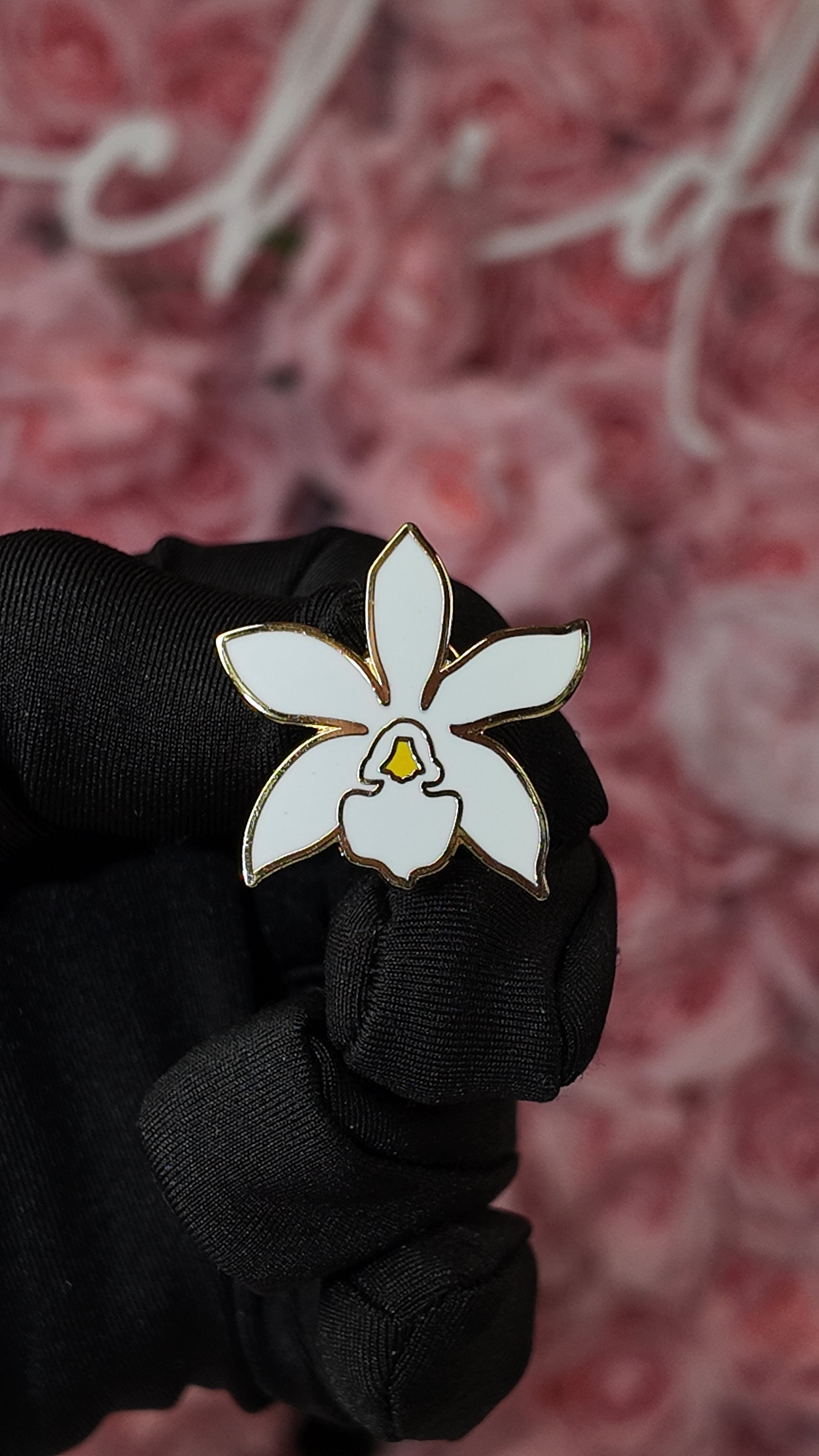 Cattleya Orchid Flower Enamel Lapel Pin - Orchidique
