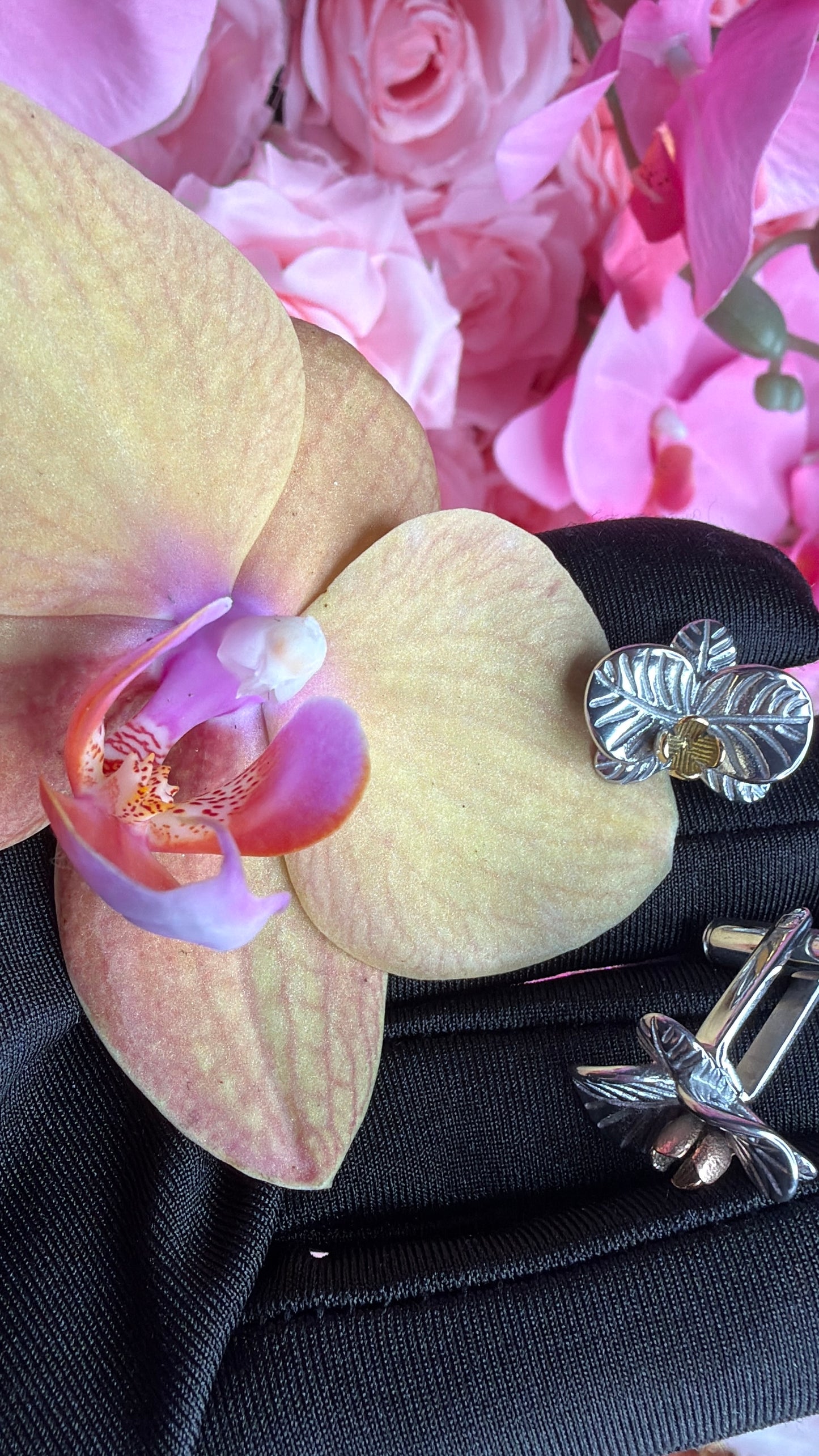 Stainless Steel Orchid Cufflinks - Orchidique