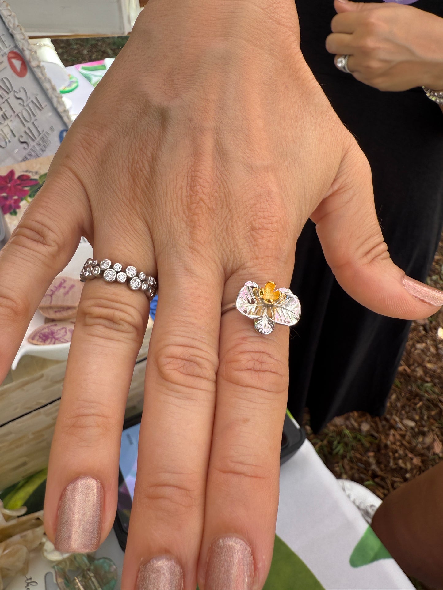 Two Tone Orchid Phalaenopsis Ring
