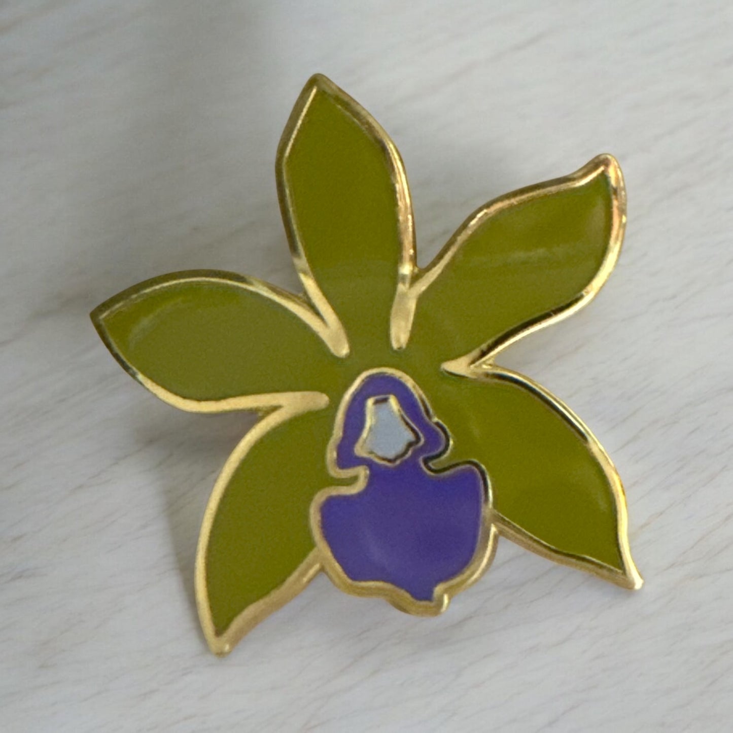 Cattleya Orchid Flower Enamel Lapel Pin • Unique Gift for Orchid Lovers