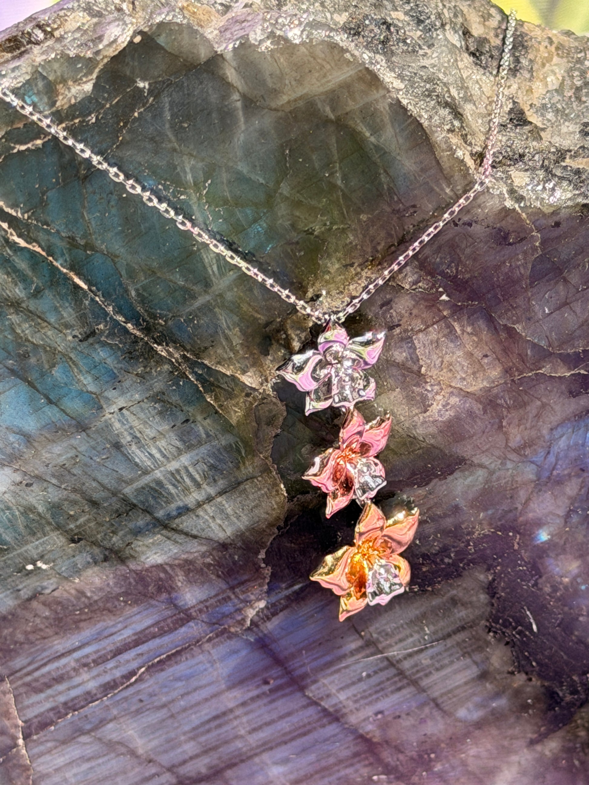 Aloha Cascading Orchid Jewelry Necklace - Orchidique