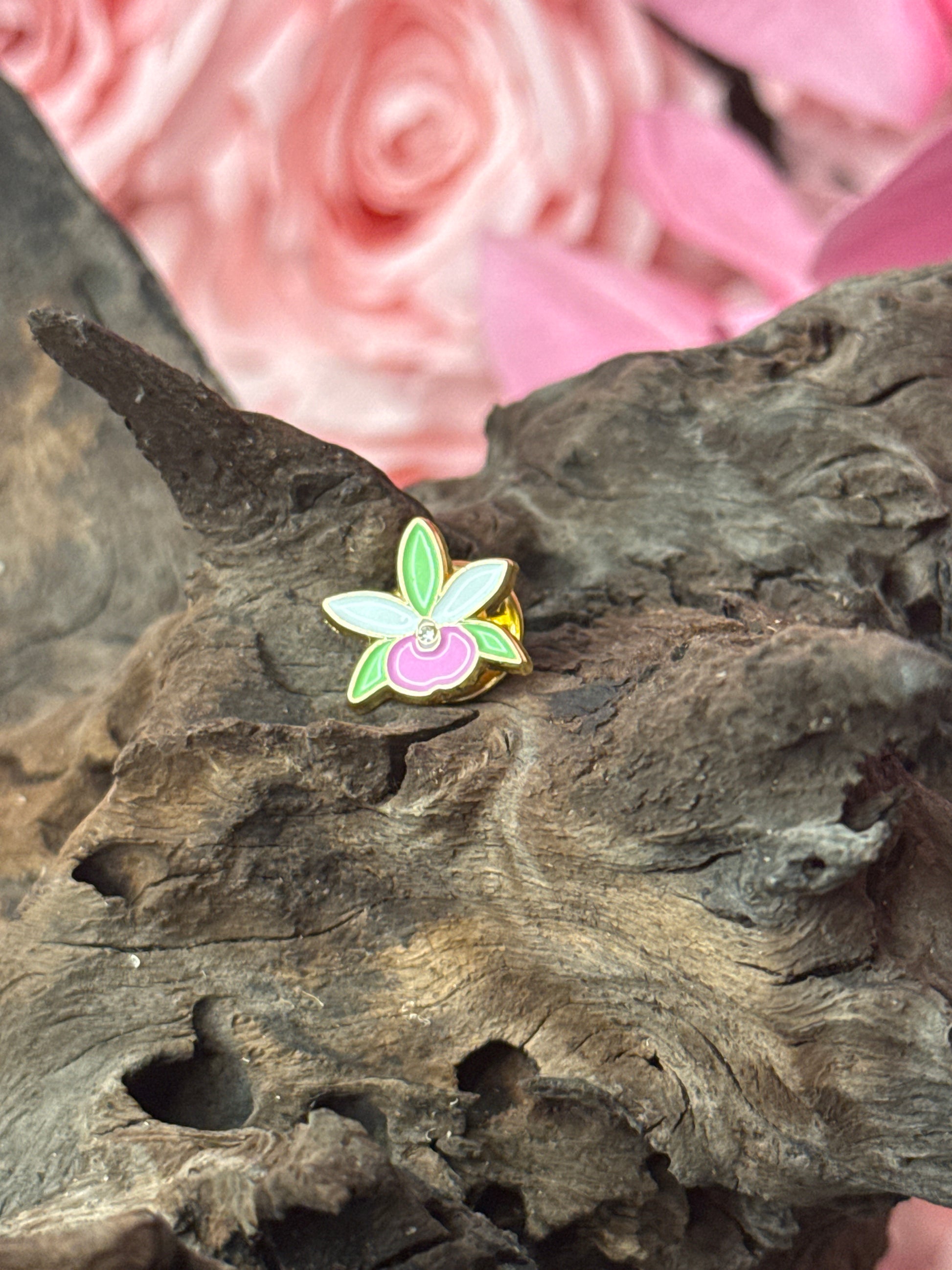 Mini Broughtonia Orchid Enamel Pin Collection - Orchidique