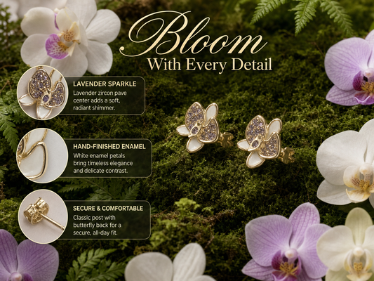 Whispers Glow Collection : White- Lavender Phalaenopsis Orchid Set - Orchidique
