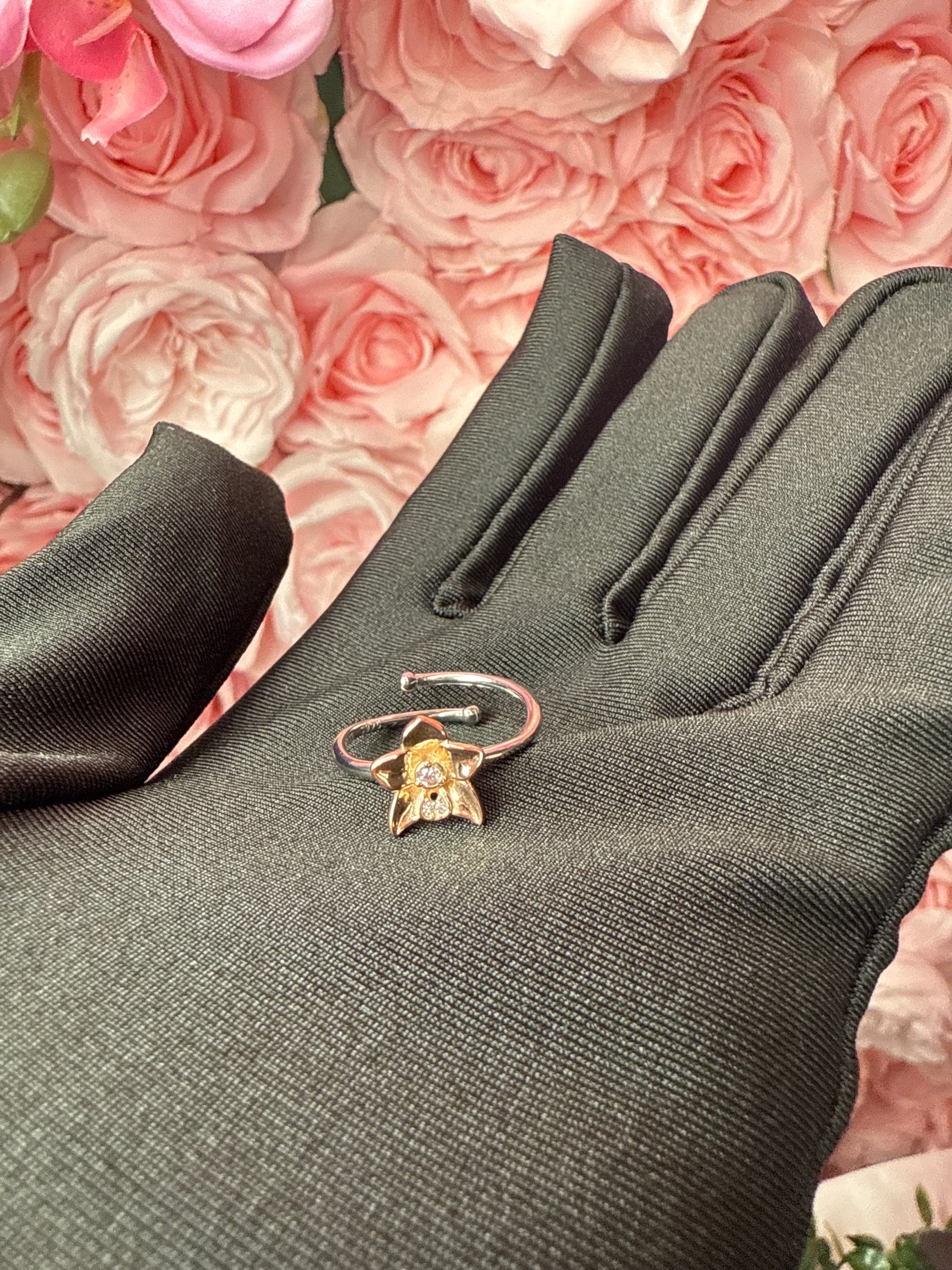Petal Promise Collection: Two Tone Orchid Flower Ring - Orchidique
