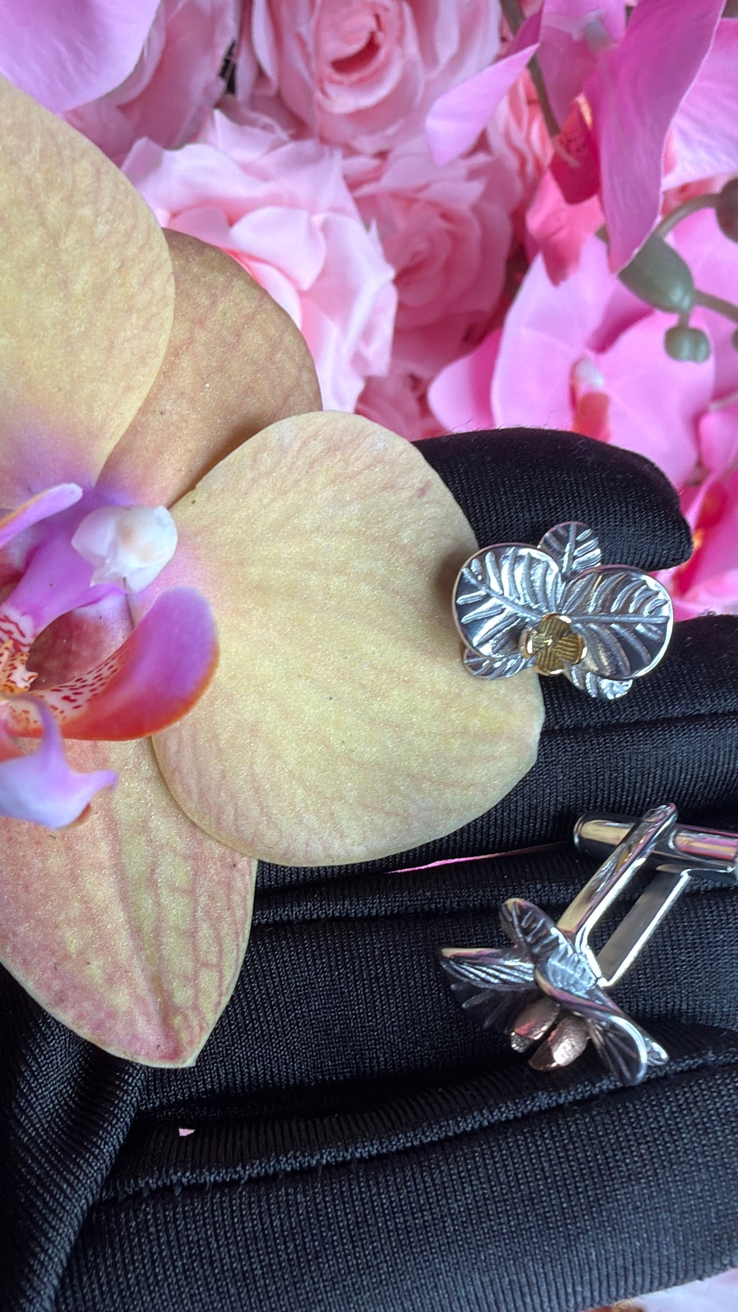 Stainless Steel Orchid Cufflinks - Orchidique