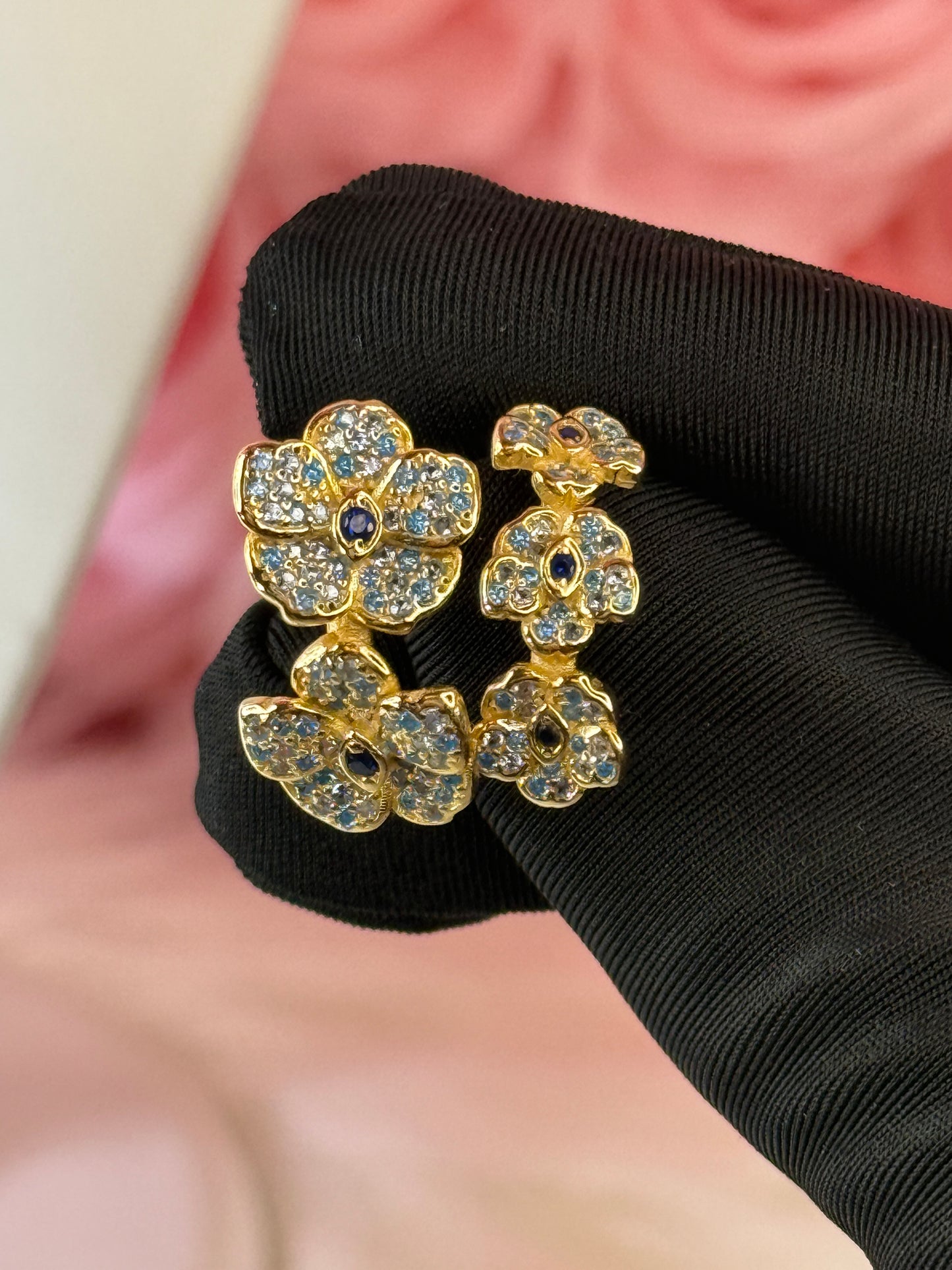Shimmer me Vanda Collection: Gold- Aqua Zircons