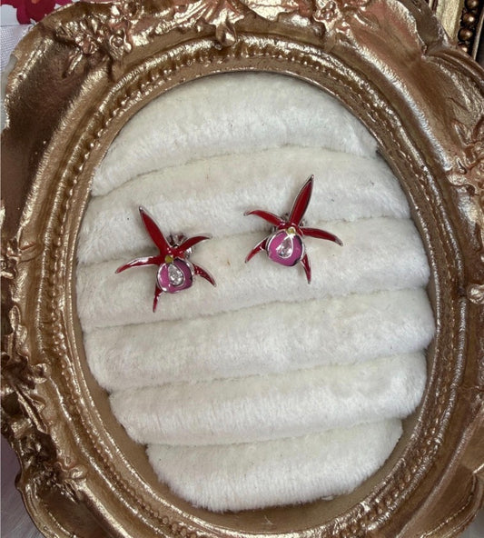 Brassocattleya Star Ruby Orchid Necklace or Earrings - Orchidique