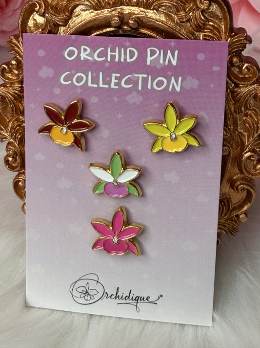 Mini Broughtonia Orchid Enamel Pin Collection - Orchidique