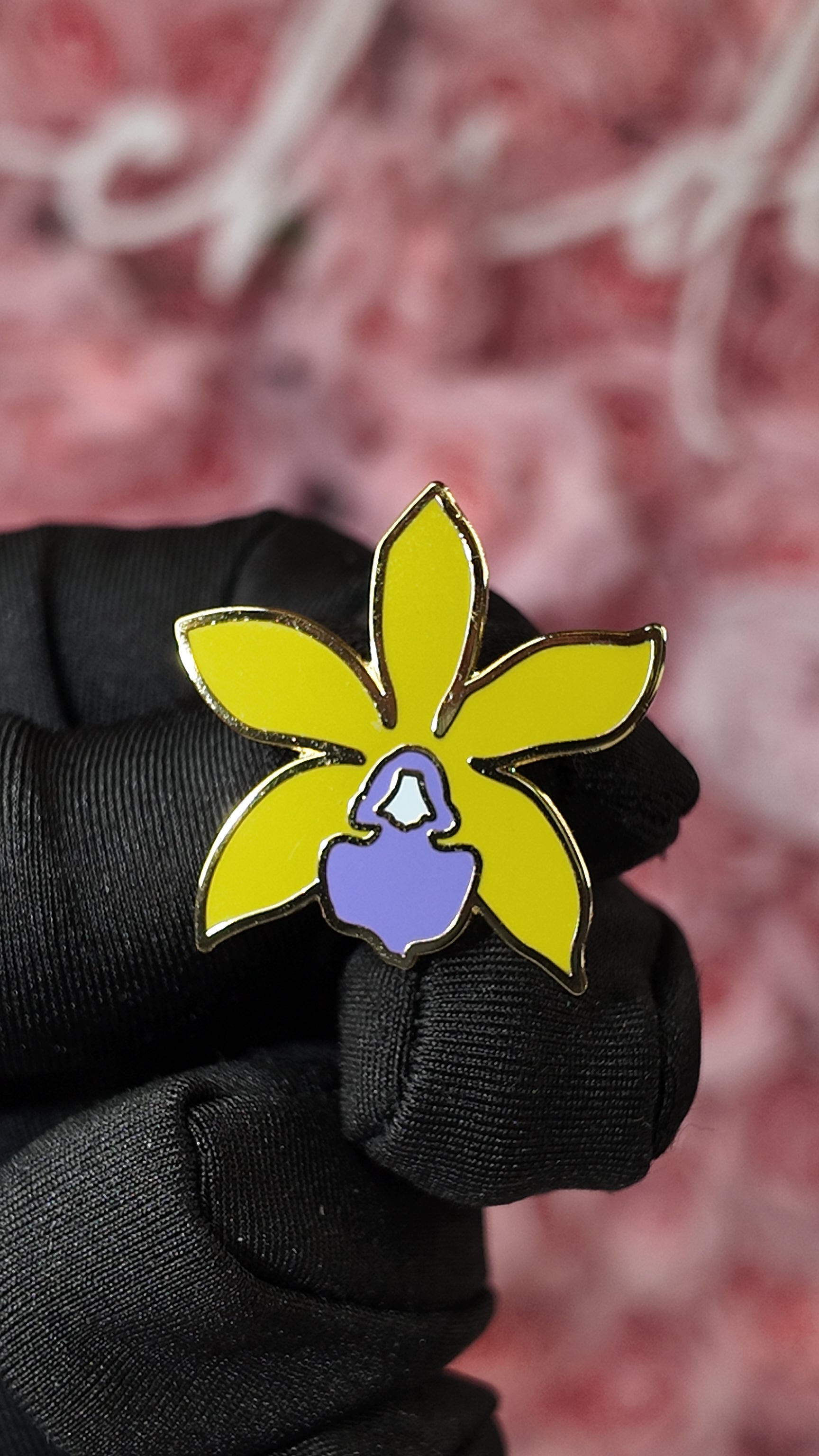 Cattleya Orchid Flower Enamel Lapel Pin - Orchidique