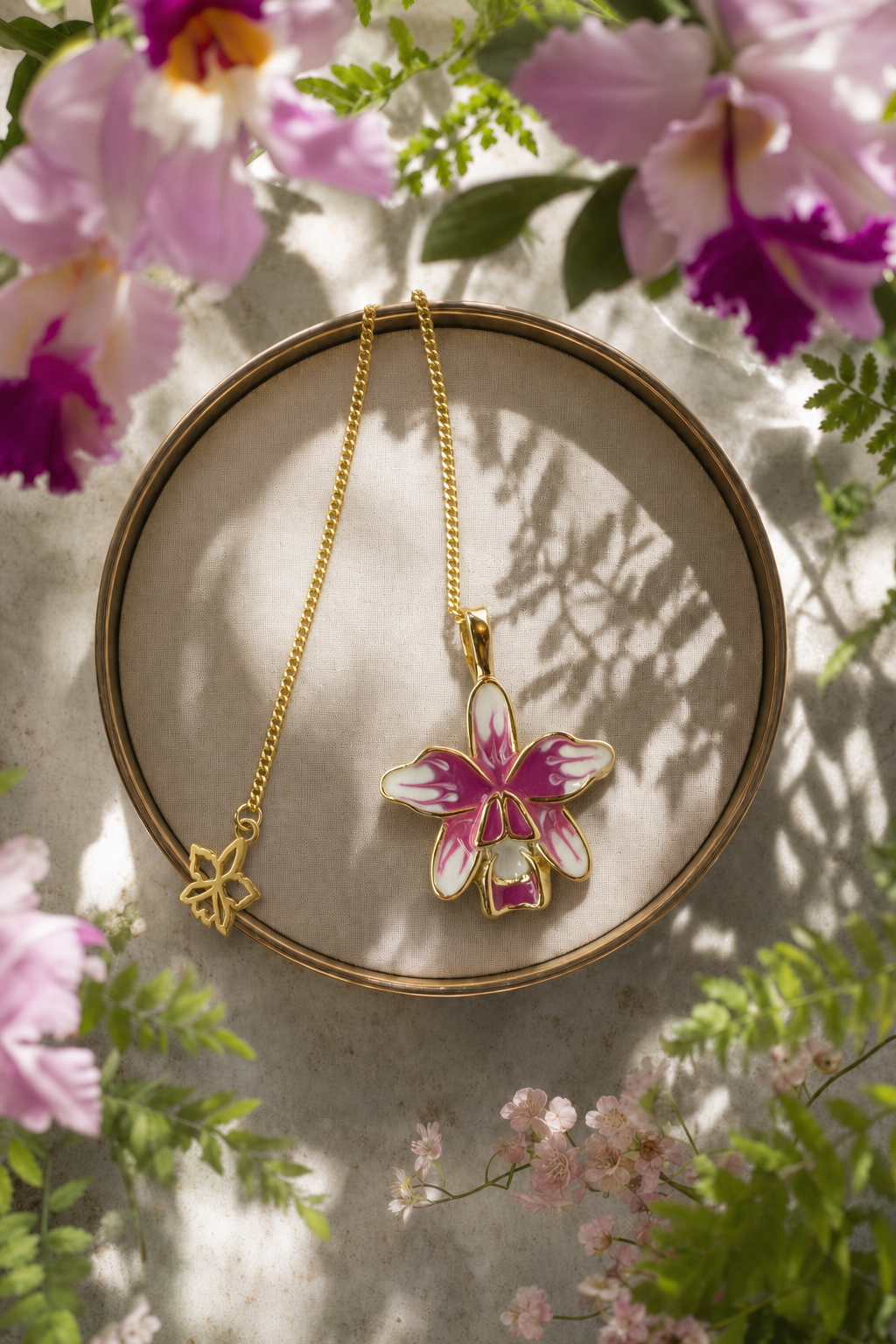 Cattleya Rubrea Violacea Orchid Necklace & Earrings - Orchidique