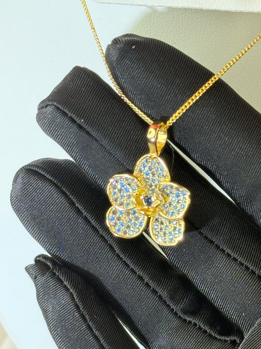 Shimmer me Vanda Collection: Gold- Aqua Zircons