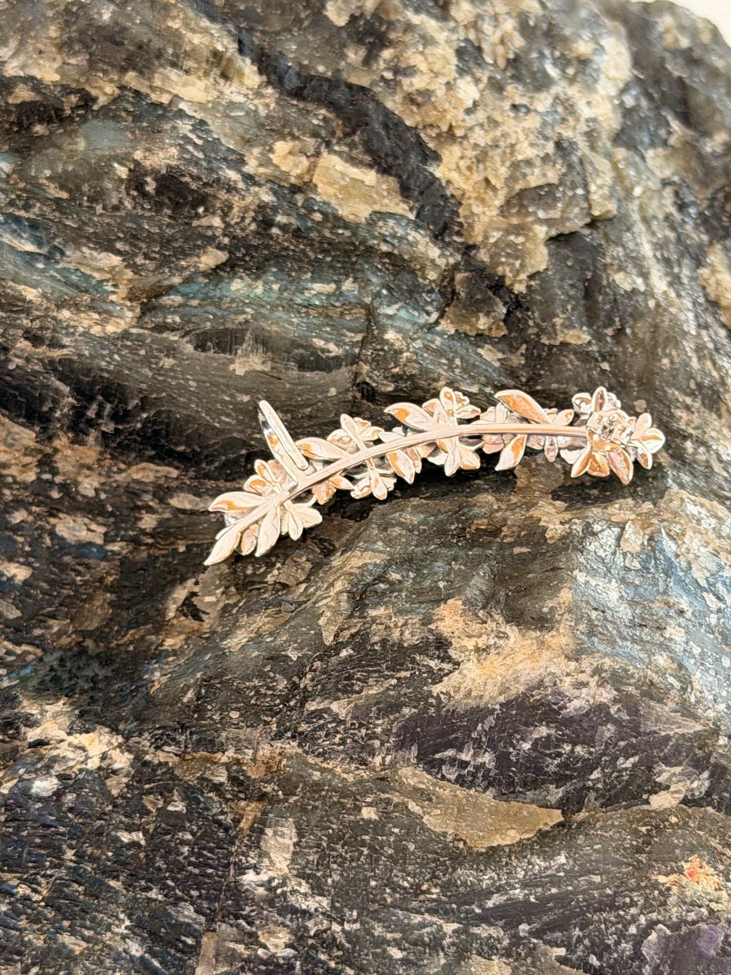 Orchid Fleur Collection : Blue Orchid Ear Cuff Stud: Cattleya Flower Earring Climber - Orchidique