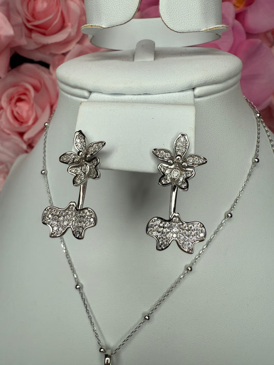 Tolumnia Orchid Stud Earrings • Convertible Earring Jacket • Two-Way Design Earrings