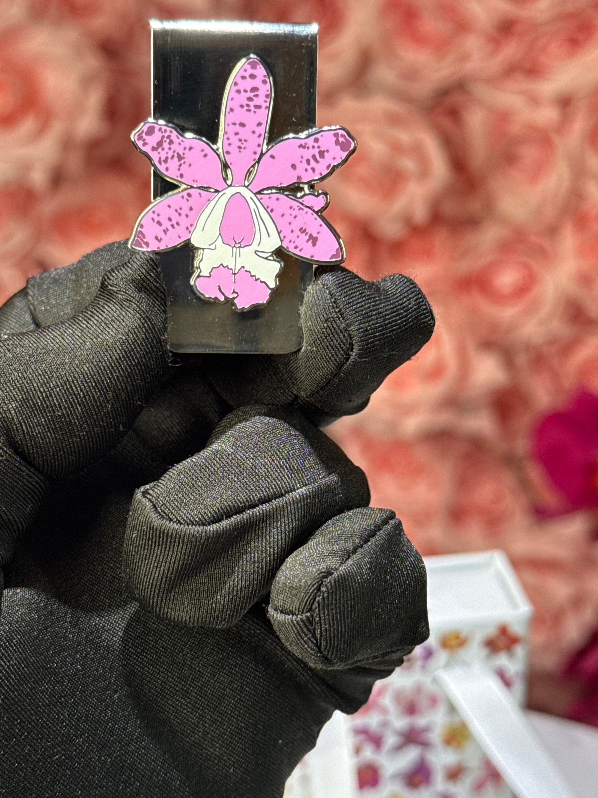 Cattleya Orchid Flower Money Holder Clip - Orchidique