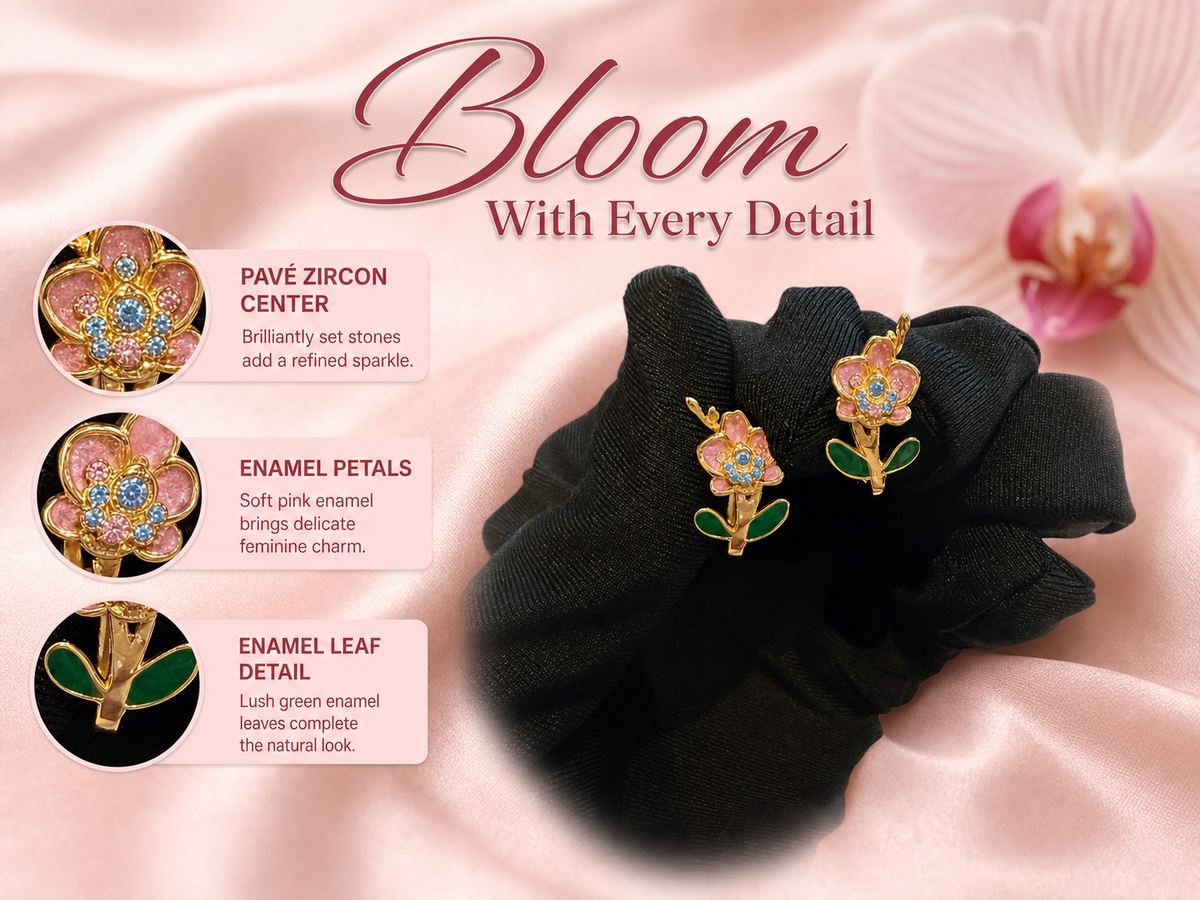 Falena Orchid Collection • Phalaenopsis Orchid Earrings with Leaf