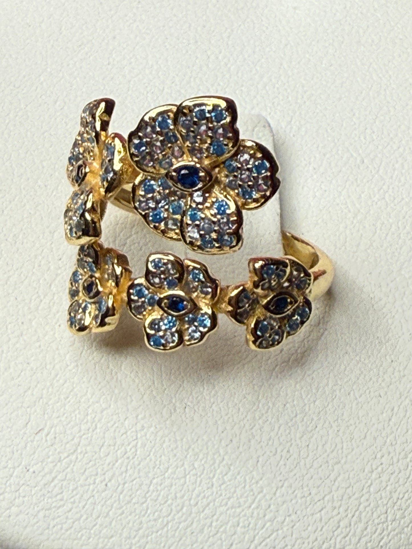 Shimmer me Vanda Collection: Gold- Aqua Zircons