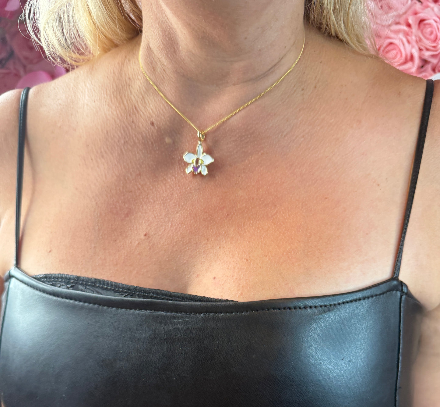 The Violecea Collection: White and Purple Cattleya Orchid Jewelry