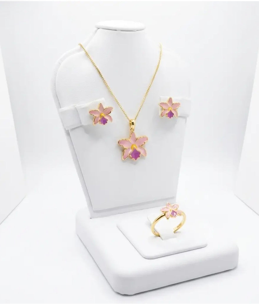 La Colombiana Inspired Collection: Cattleya TrianaePink Sian Orchid Jewelry