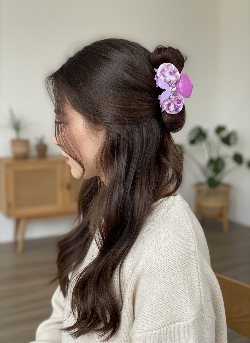 Orchid Hair Claw • Purple Phalaenopsis Orchid Hair Clip