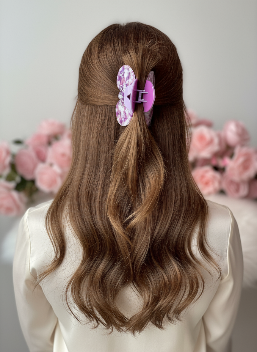 Orchid Hair Claw • Purple Phalaenopsis Orchid Hair Clip