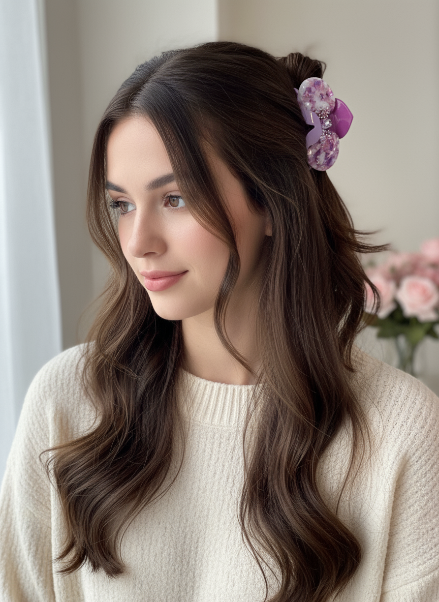 Orchid Hair Claw • Purple Phalaenopsis Orchid Hair Clip