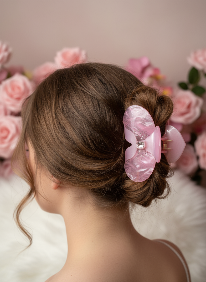 Orchid Hair Claw • Pink Phalaenopsis Orchid Hair Clip