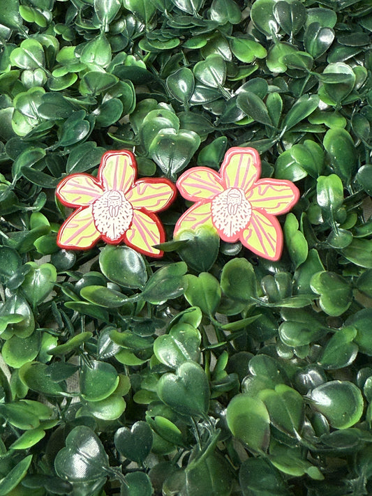 Cymbidium inspired Orchid Flower Enamel Pin