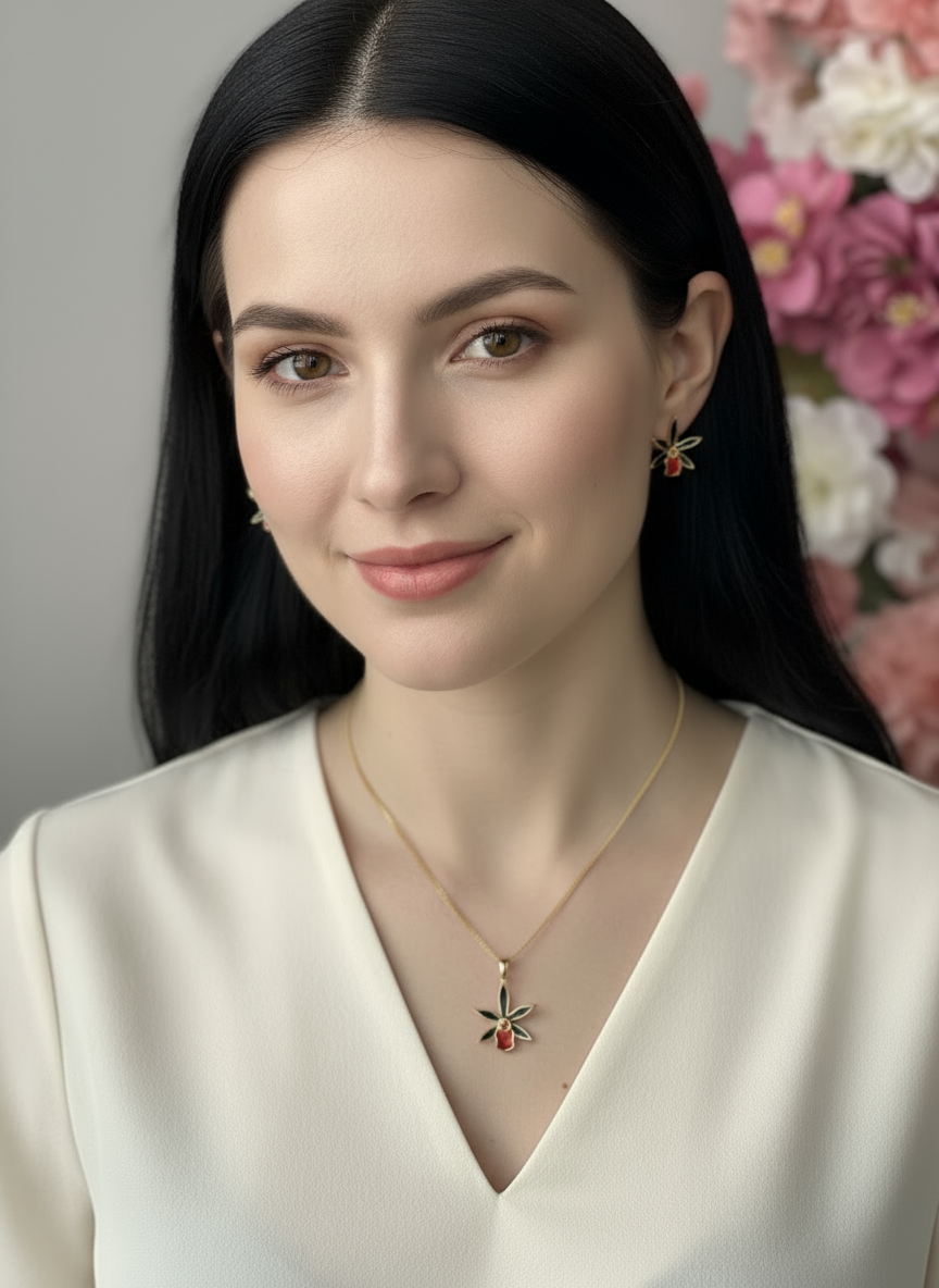 The Laelia Heart Bloom Collection: Black and Red