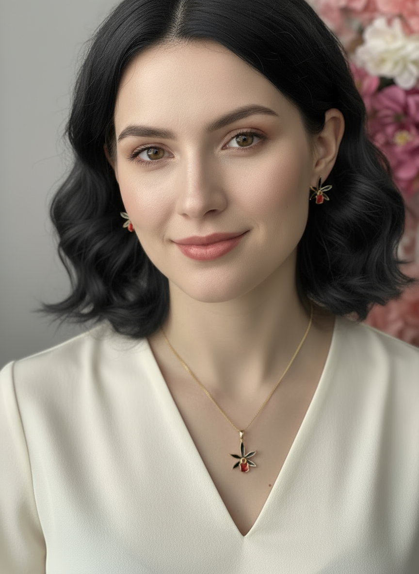 The Laelia Heart Bloom Collection: Black and Red