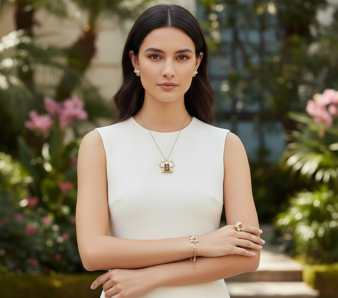 La Colombiana Collection: Rlc. Amazing Thailand Orchid Jewelry Set