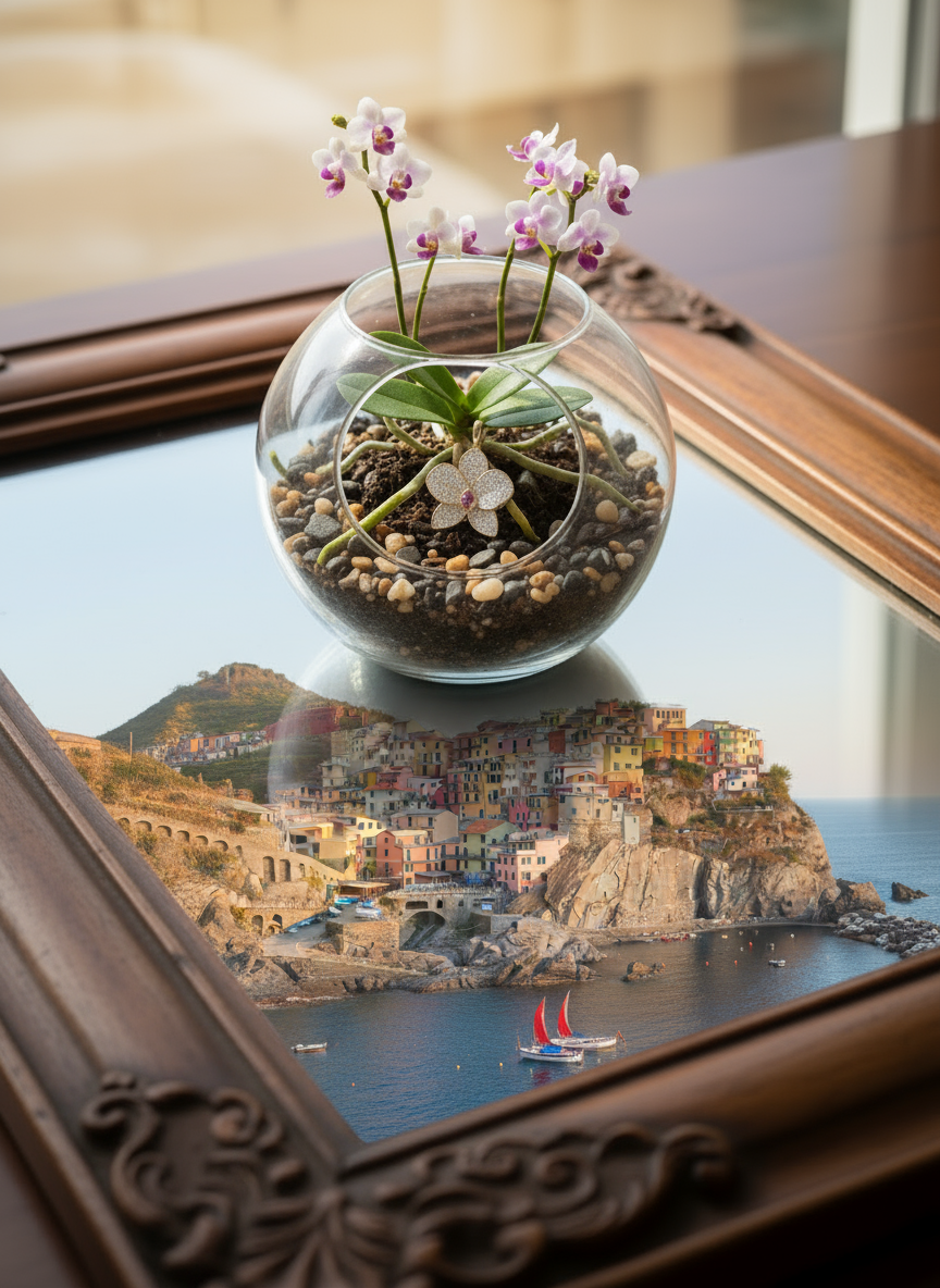 Shimmer me Phalaenopsis Collection • Rose Gold with Pink Zircons Orchid Jewelry