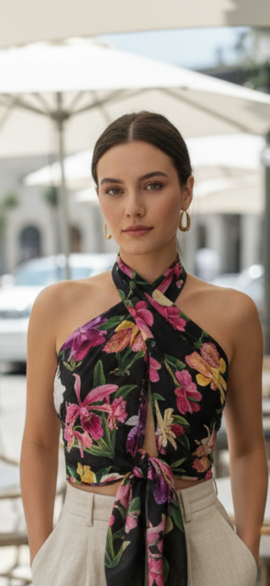 Orchidique Wild Orchid Blooms Scarf