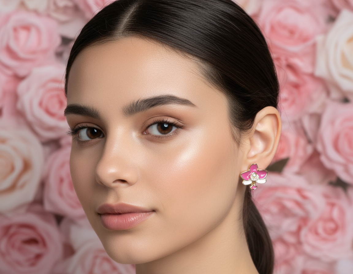 The Phalenopsis Novelty Stud Earrings Collection : Pink