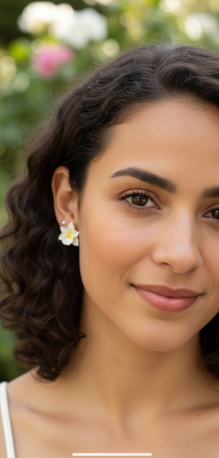 Whimsical Handmade Collection: White & Yellow Cattleya Orchid Stud Earrings